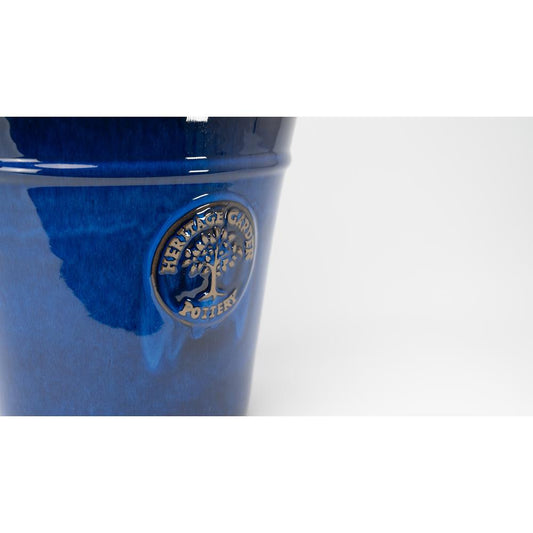 Blue heritage conical pot