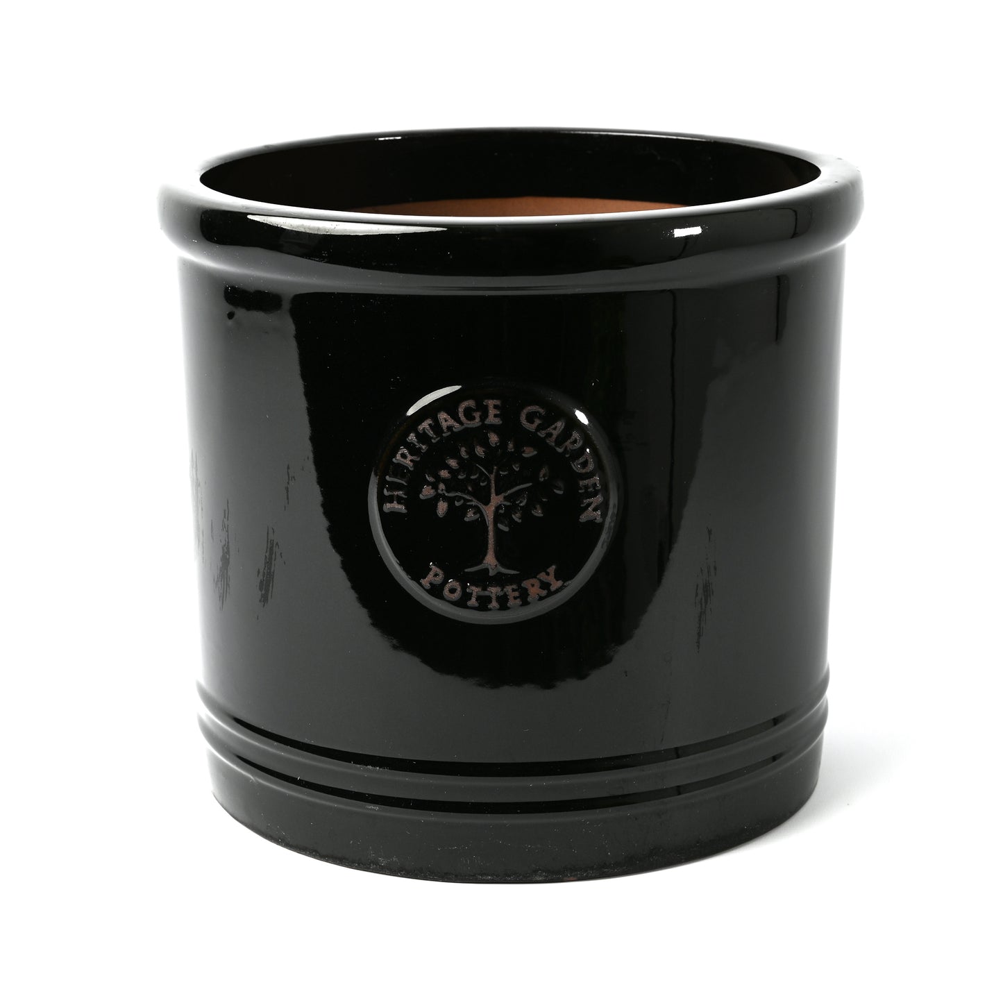 Black Ceramic Outdoor Cylinder