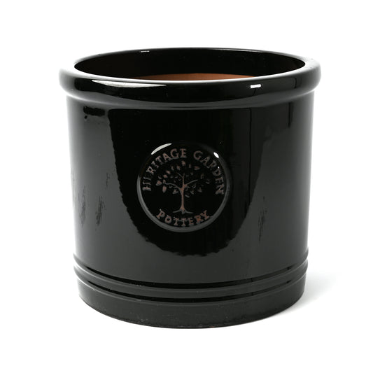 Black Ceramic Outdoor Cylinder