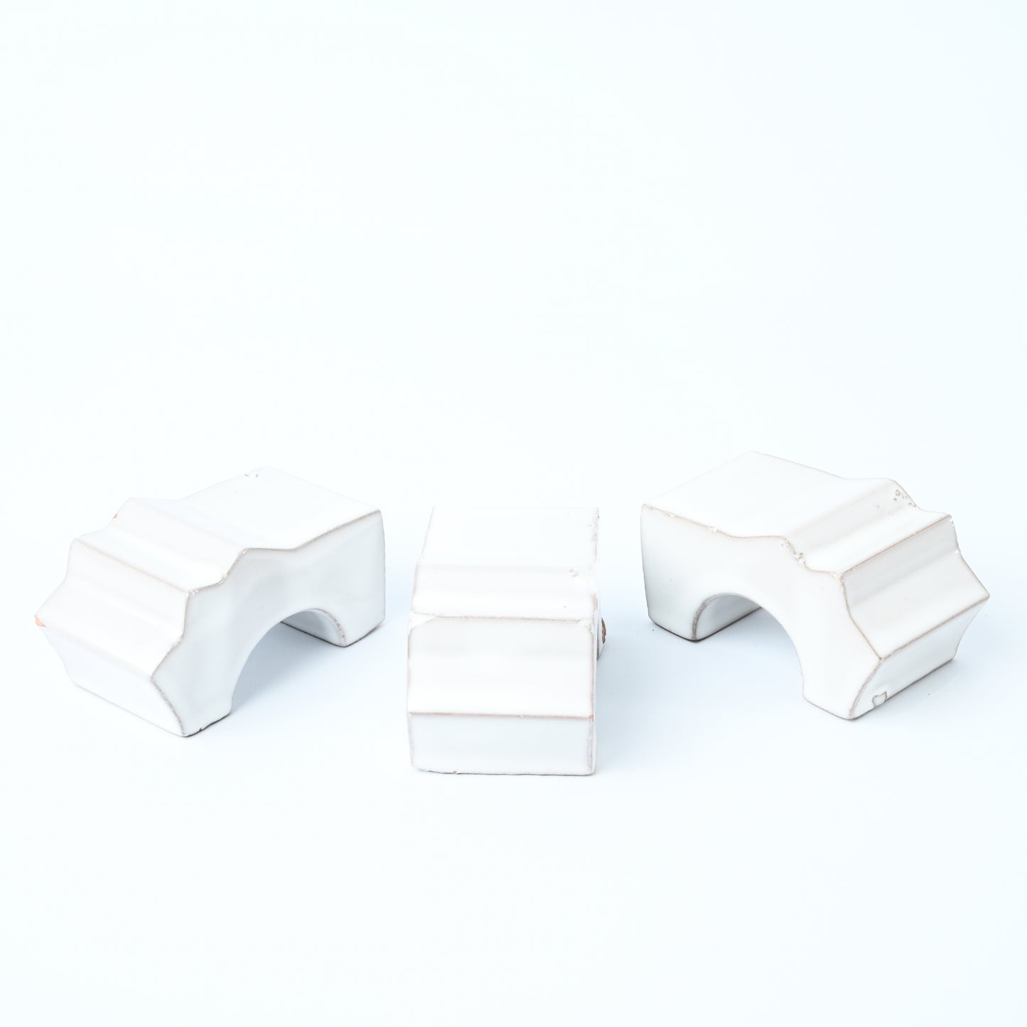 Cream Large Glazed Pot Feet (Pack of 3) 90mm