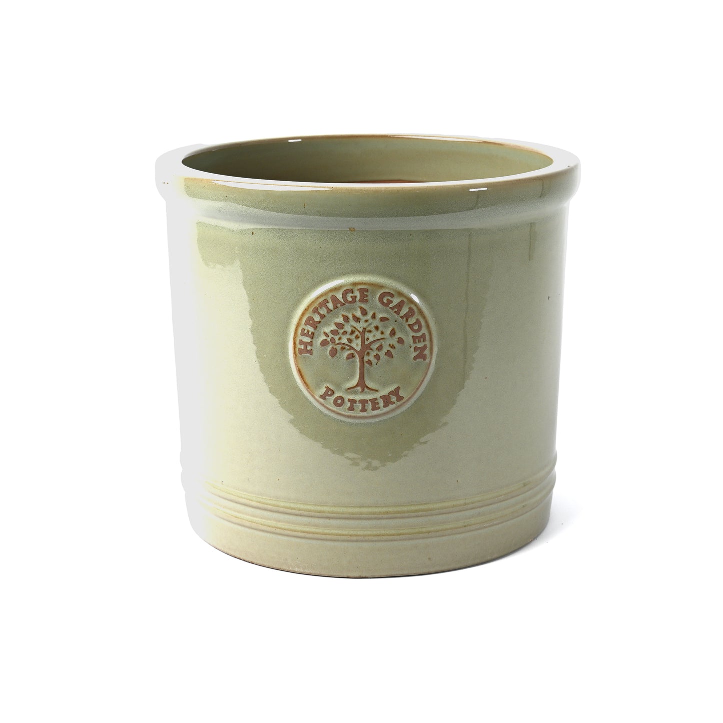 Handcrafted ceramic garden pot green