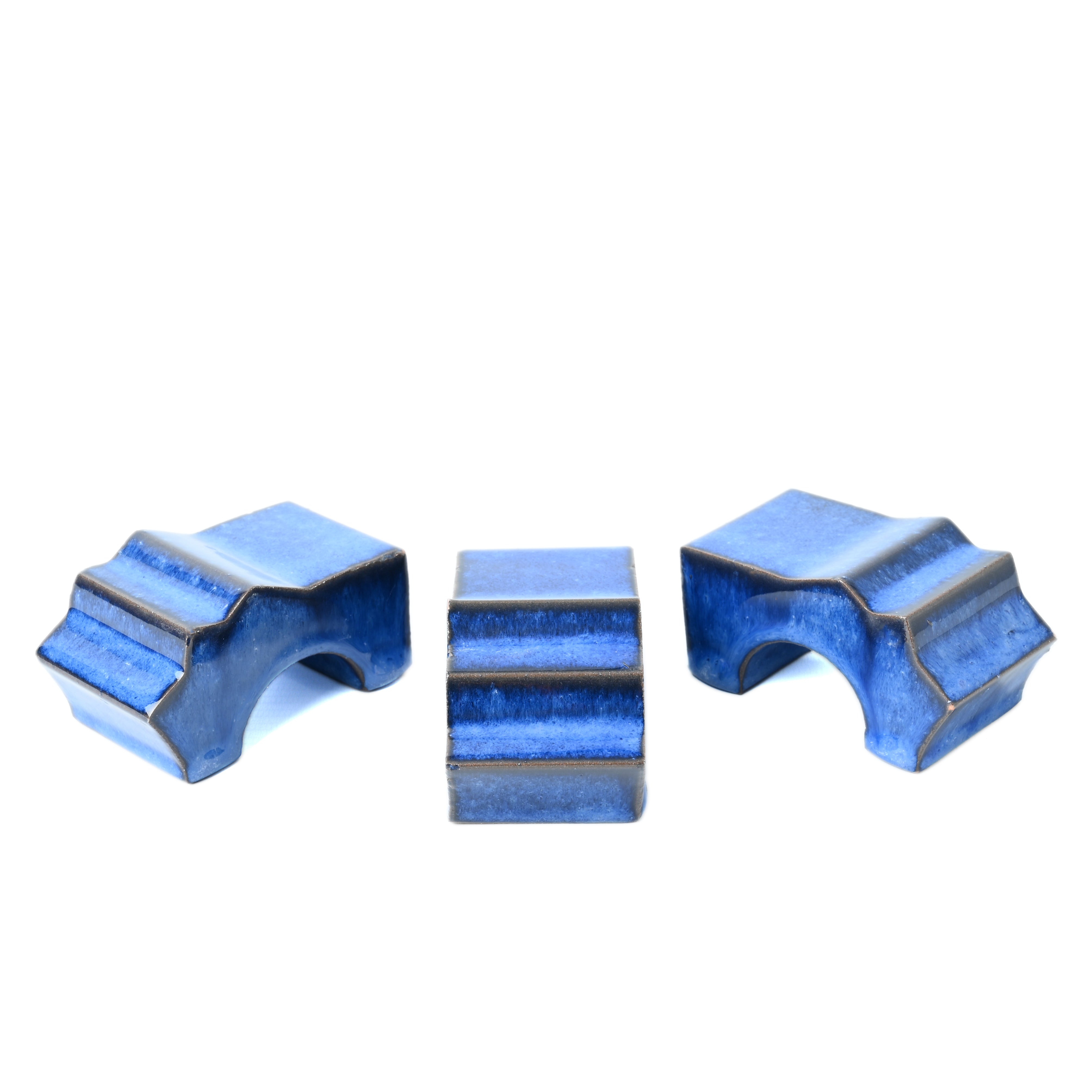 blue glazed plant pot feet Blue Large Glazed Pot Feet (Pack of 3) 90mm – Heritage Pot Company