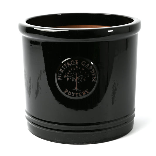 Large Outdoor Black Ceramic Cylinder