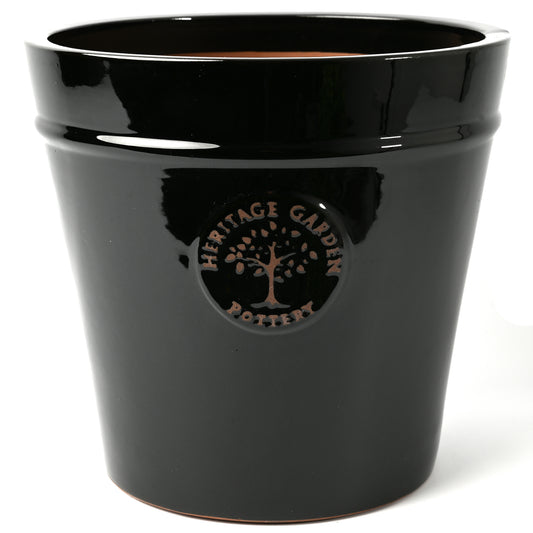 Extra Large Black Ceramic Outdoor Pot
