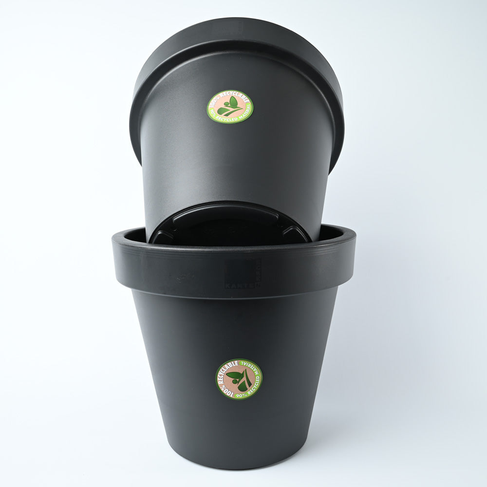 Recycled Black Plant Pots (Pack of 2) Heritage Pot Company